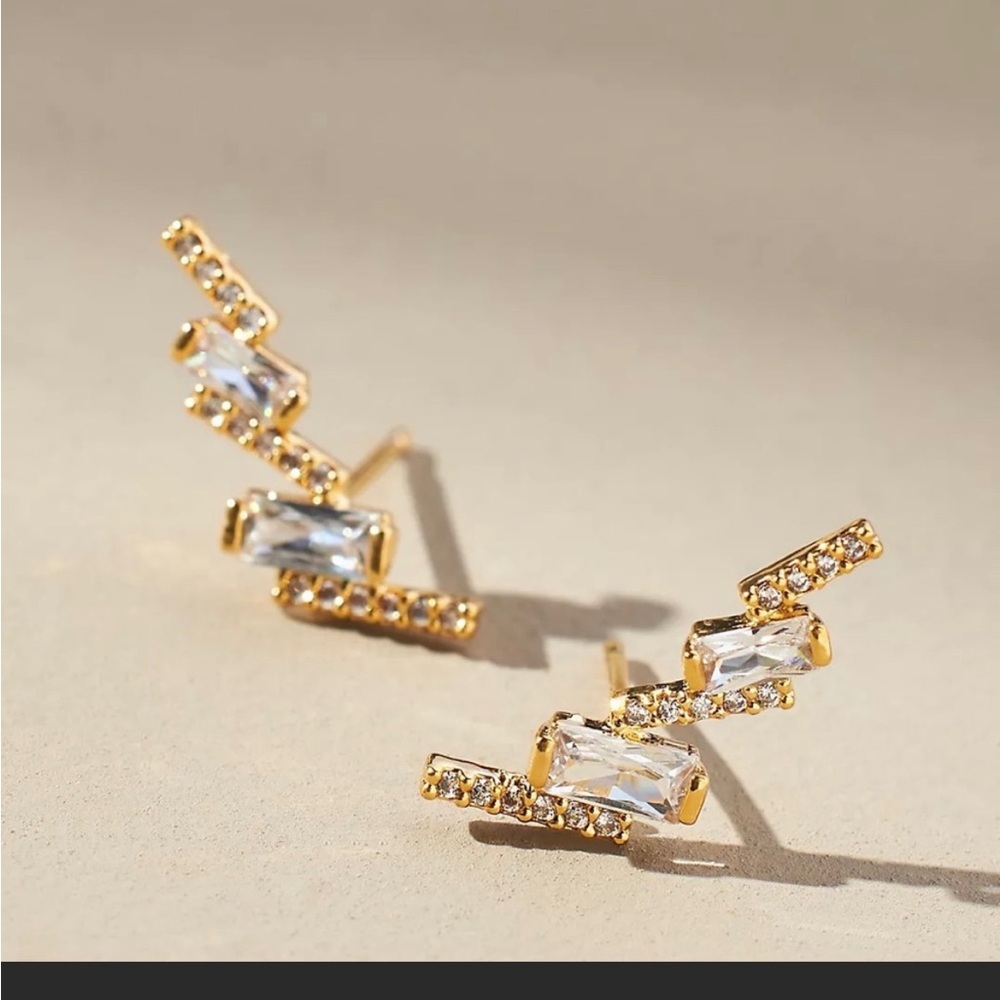 Anthropologie Stacked Baguette Earrings *NWT*